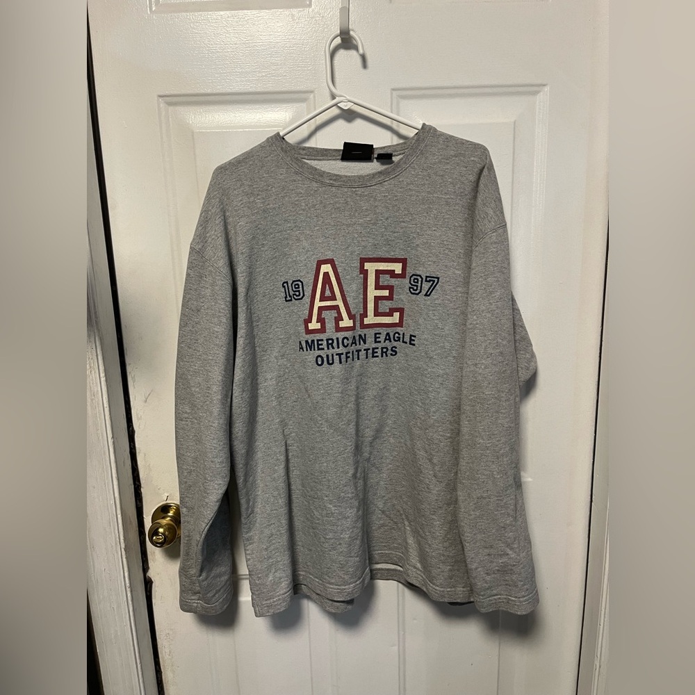 American Eagle Outfitters vintage  Light Gray oversized Sweatshirt 1990s